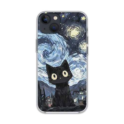 Starry Night Cat Silicone Case